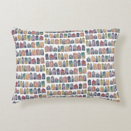 Farbenfrohe holländische Häuser Amsterdam Quirky P Dekokissen