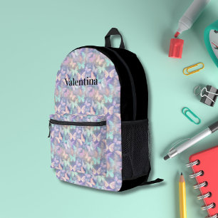 Farbenfrohe holografische Schmetterlinge Moderne M Bedruckter Rucksack