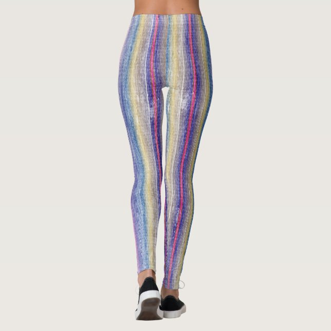 farbenfrohe Holzgeschenke Leggings (Rückseite)