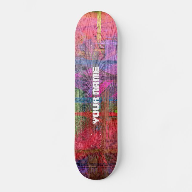 Farbenfrohe Holzkörner #3 Skateboard (Vorderseite)