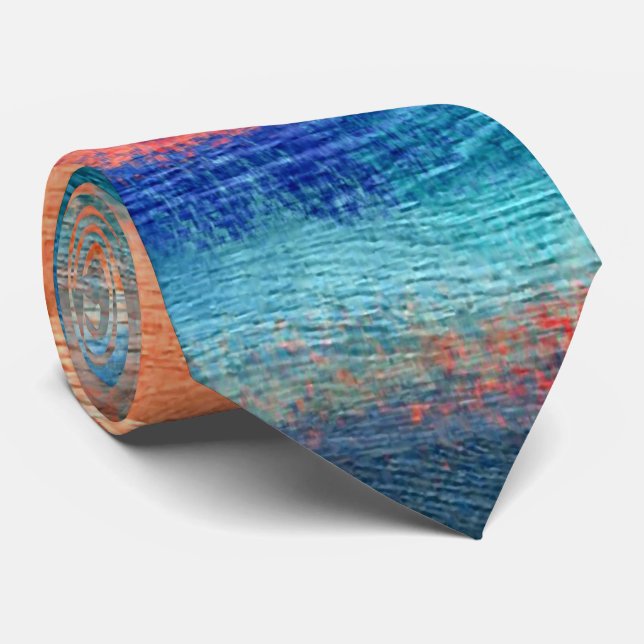 Farbenfrohe Holzkörner Krawatte (Gerollt)