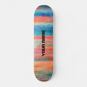 Farbenfrohe Holzkörner Skateboard