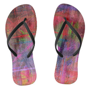 Farbenfrohe Holzmaserung Textur #3 Flip Flops
