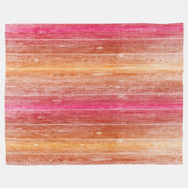 farbenfrohe Holzwand Fleecedecke (Vorderseite (Horizontal))