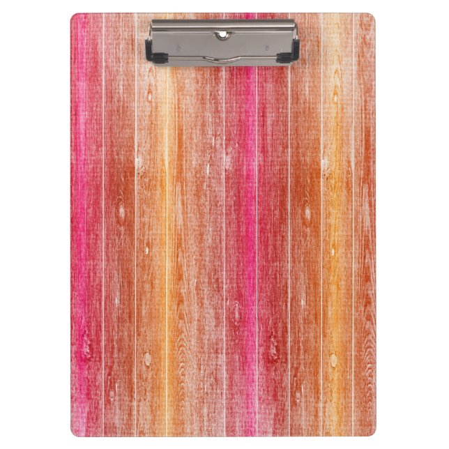 farbenfrohe Holzwand Klemmbrett (Vorderseite)
