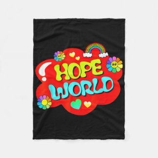 Farbenfrohe Hope World Fleecedecke