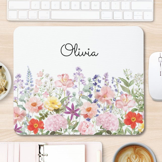 Farbenfrohe Hübsche Blumen Florale Garten Personal Mousepad (Von Creator hochgeladen)