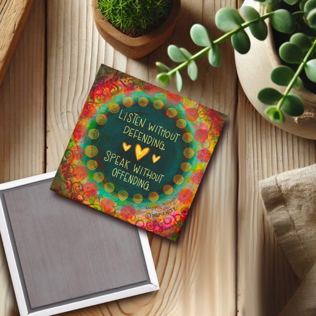 Farbenfrohe Hübsche Hörquote Inspirationsherz Magnet (Von Creator hochgeladen)