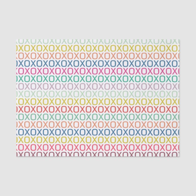 Farbenfrohe Hugs und Kisses-Tissue Seidenpapier (Vorderseite)
