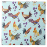 Farbenfrohe Hühner & Eiermuster Wasserfarbe Blau Fliese<br><div class="desc">Karo diese farbenfrohen Hühner und Eier aus Aquarell auf dieser schönen Keramik Kachel. Benutze es in deiner Küche! Fügen Sie auch Ihren eigenen Text hinzu. Lass mir Bescheid, wenn du etwas Angewohntes willst.</div>