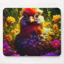 Farbenfrohe Hühner im Garten Patch Mousepad