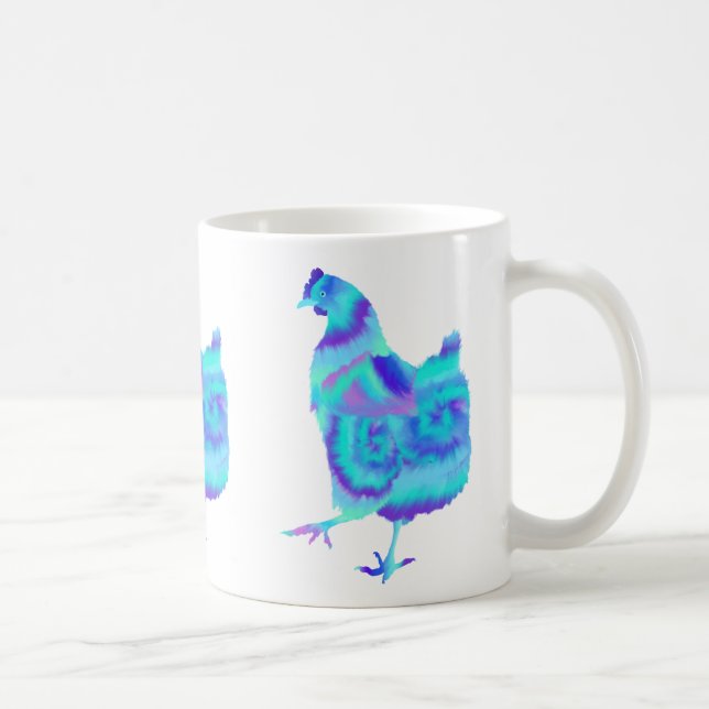 Farbenfrohe Hühner Niedliche Farm Tier Malerei Kaffeetasse (Rechts)
