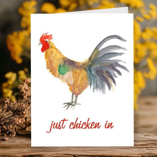 Farbenfrohe Hühnerkulisse Karte (Just Chicken In Colorful Chicken Watercolor Funny Greeting Card
)