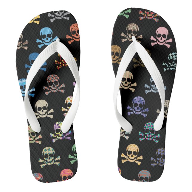 Farbenfrohe Hülle und Kreuzbein Flip Flops (Fußbett)