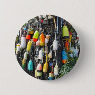 Farbenfrohe Hummer Buoys Button