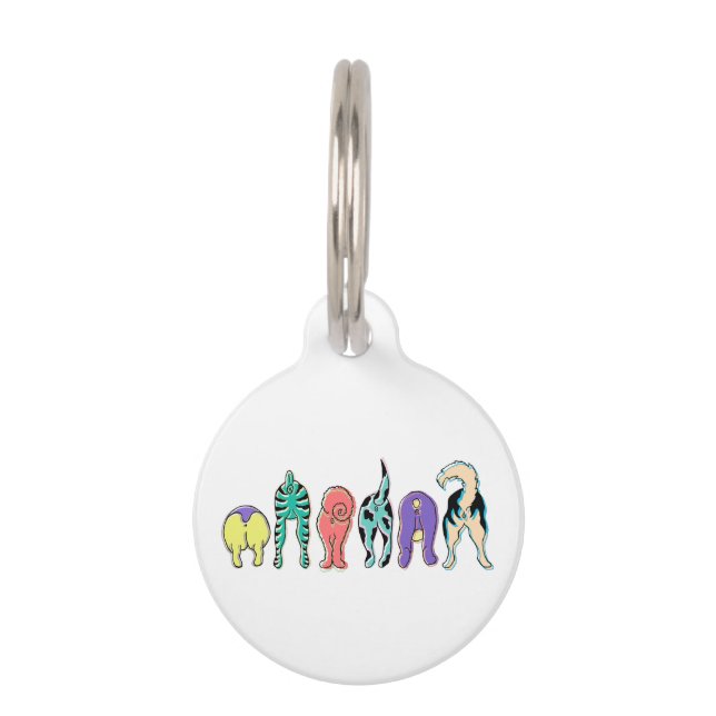 Farbenfrohe Hunde-Hintern Haustiermarke (Vorderseite)