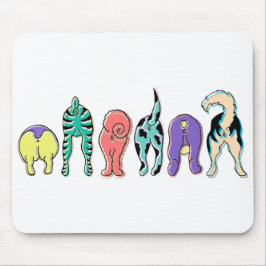 Farbenfrohe Hunde-Hintern Mousepad