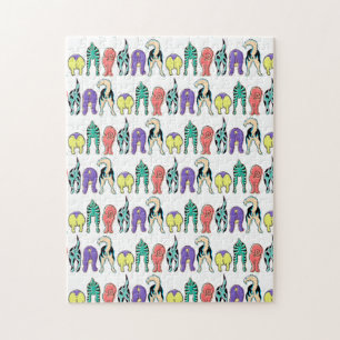 Farbenfrohe Hunde-Hintern-Muster