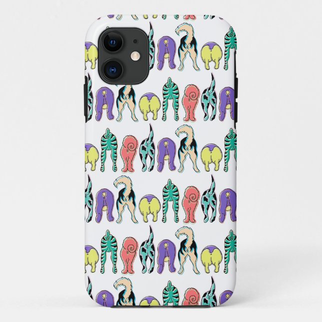 Farbenfrohe Hunde-Hintern-Muster Case-Mate iPhone Hülle (Rückseite)