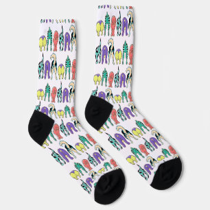 Farbenfrohe Hunde-Hintern-Muster Socken