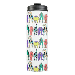 Farbenfrohe Hunde-Hintern-Muster Thermosbecher