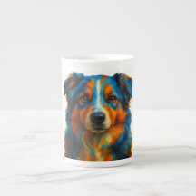 Farbenfrohe Hunde Kaffee Tasse