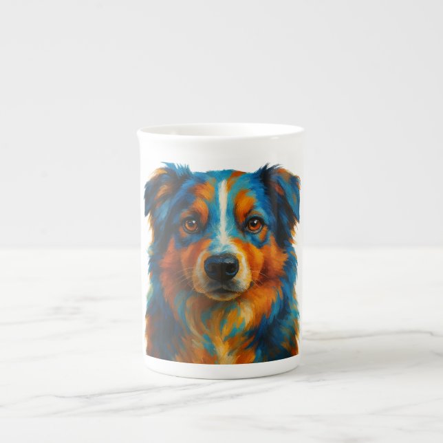 Farbenfrohe Hunde Kaffee Tasse (Vorderseite)