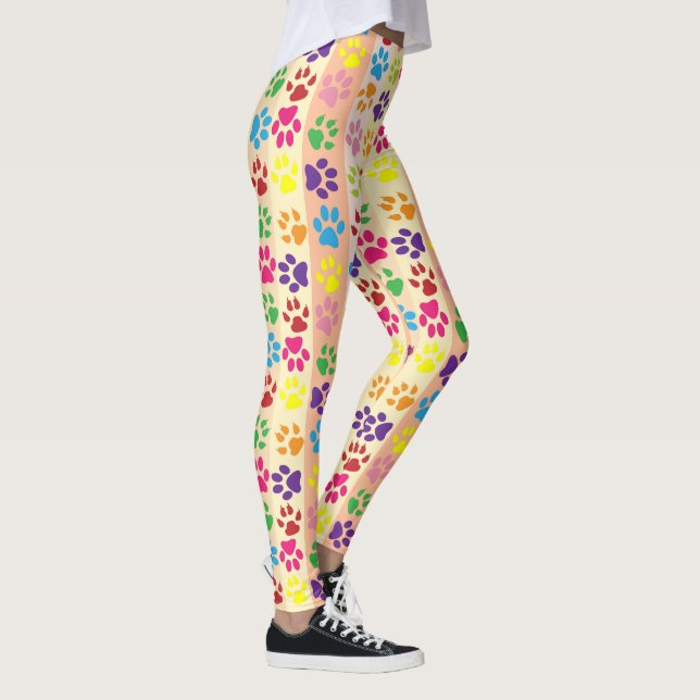 Farbenfrohe Hunde und Katzenpanzer Leggings (Rechts)