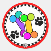 Farbenfrohe Hundeknochen und -paare
