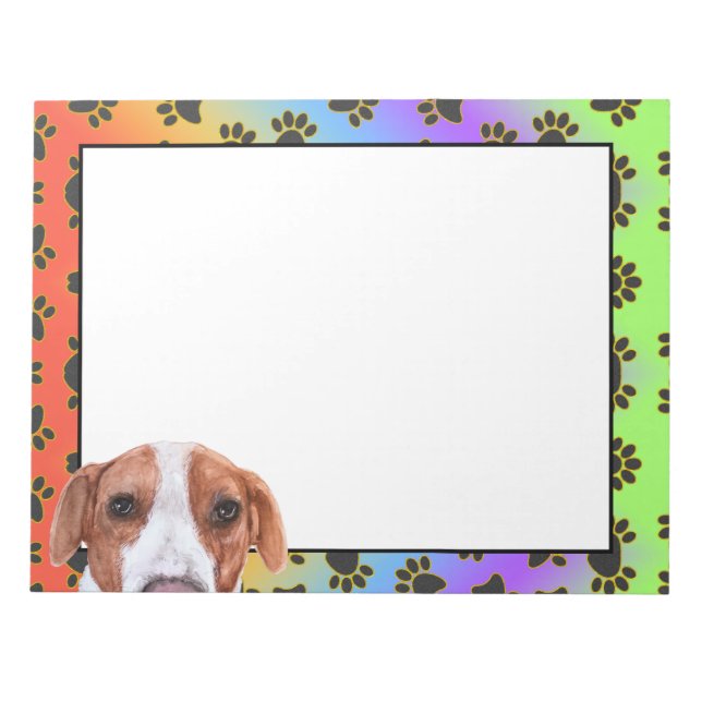 Farbenfrohe Hundekuchen Notizblock (Vorderseite)