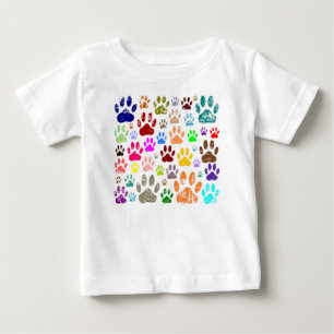 Farbenfrohe Hundepapierdrucke Baby T-shirt
