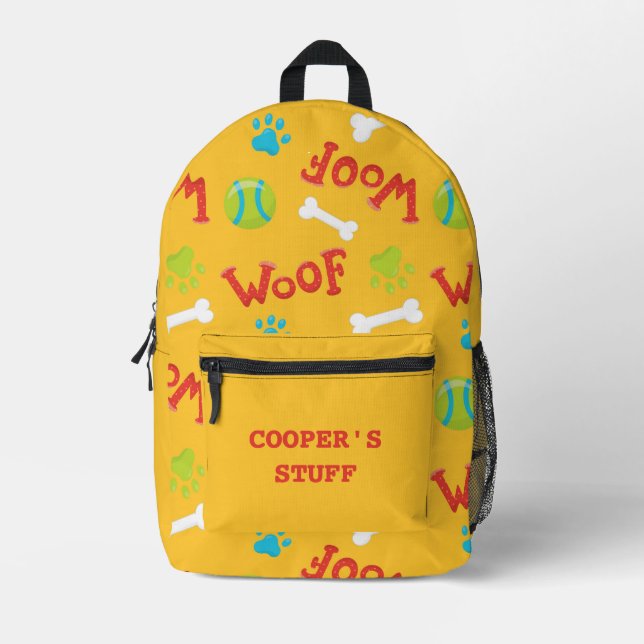 Farbenfrohe Hundepapierdrucke Bedruckter Rucksack (Vorderseite)