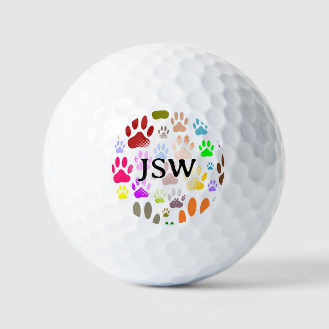 Farbenfrohe Hundeschlitten drucken über ganz indiv Golfball (Vorderseite)