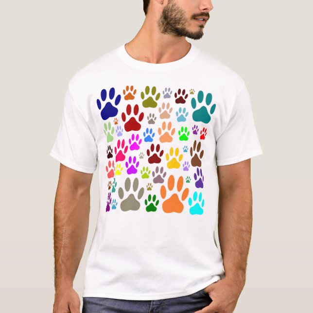 Farbenfrohe Hundeschraube druckt überall T-Shirt (Vorderseite)