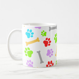 Farbenfrohe Hundeschraube und Knochen Nahtloses Mu Kaffeetasse