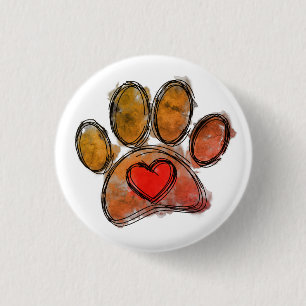 Farbenfrohe Hündin Lover Zeichnend Wasserfarbe Button