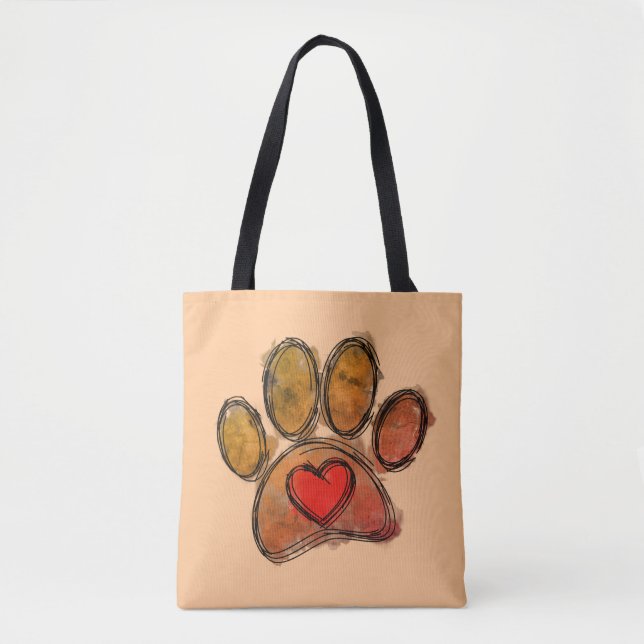 Farbenfrohe Hündin Lover Zeichnend Wasserfarbe Tasche (Vorderseite)