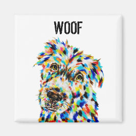 Farbenfrohe Hündin Woof Magnet
