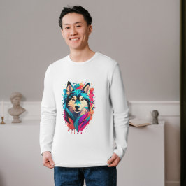 Farbenfrohe Husky Dog Head Vibranly Husky Liebhabe Sweatshirt