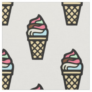 Farbenfrohe Ice Creme Muster Stoff