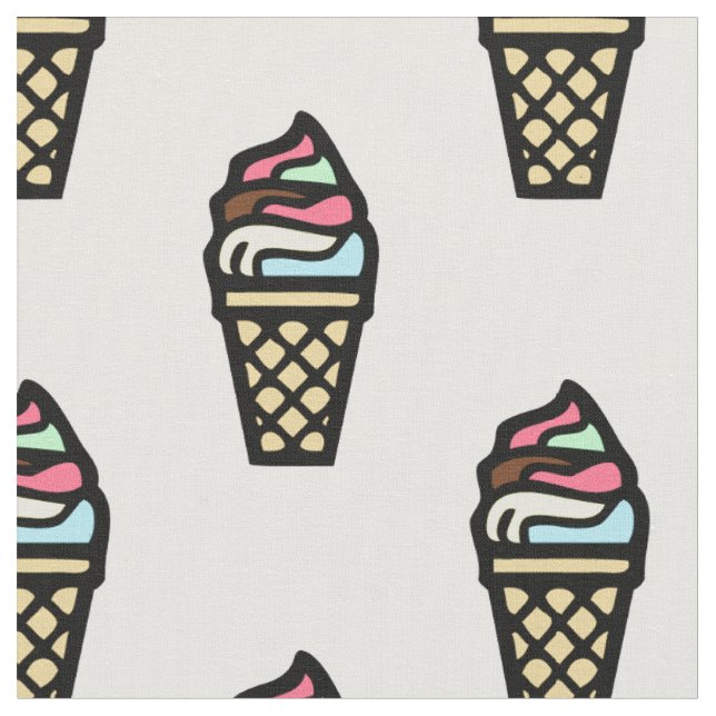 Farbenfrohe Ice Creme Muster Stoff (Nahaufnahme)