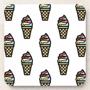 Farbenfrohe Ice Creme Muster Untersetzer