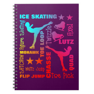 Farbenfrohe Ice Skaten Thema Terminologie Typograf Notizblock