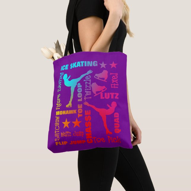 Farbenfrohe Ice Skaten Thema Terminologie Typograf Tasche (Von Nahem)