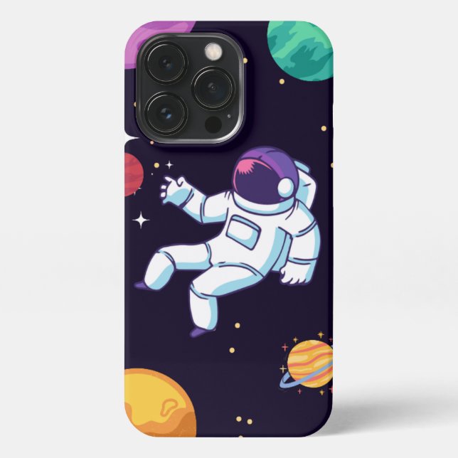 Farbenfrohe Illustration Astronaut iPhone Case 13p iPhone 13 Pro Hülle (Rückseite)