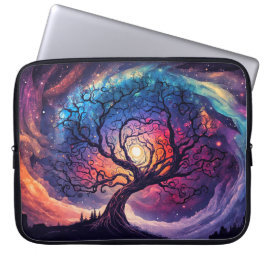 Farbenfrohe Illustration des nächtlichen Sonnensch Laptopschutzhülle