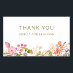 Farbenfrohe Illustration nach Maß Vielen Dank Rechteckiger Aufkleber<br><div class="desc">Farbenfrohe Blumendarstellung kundenspezifisch Danke an den rechteckigen Aufkleber</div>