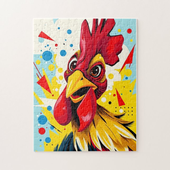 Farbenfrohe illustrierte Rooster (Vertikal)