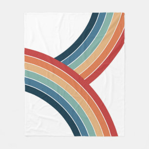 Farbenfrohe, im Retro-Stil gehaltene Regenbogendek Fleecedecke