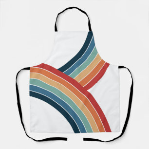 Farbenfrohe, im Retro-Stil gehaltene Regenbogendek Schürze